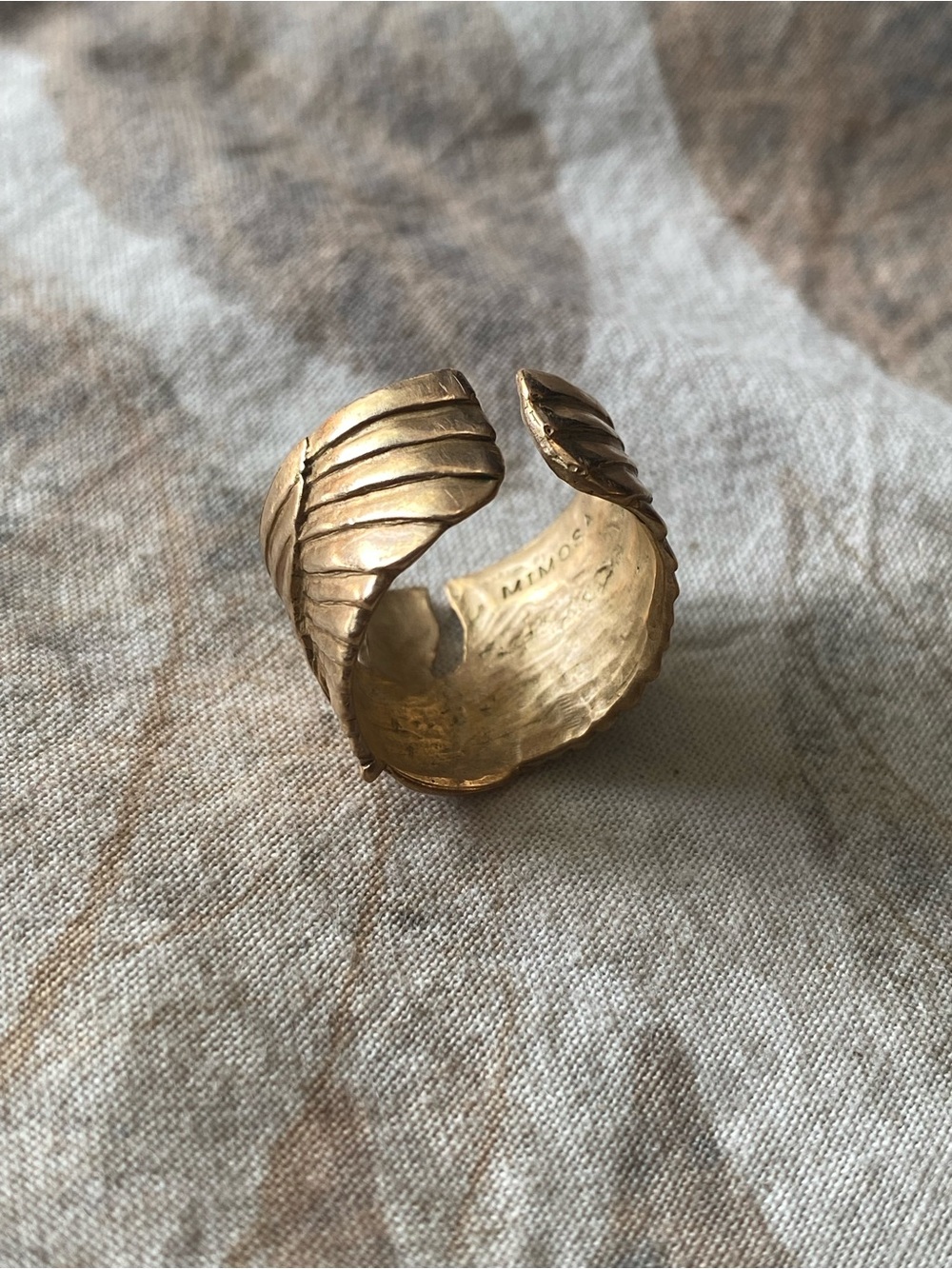 Bronze Pelican petite ring Mimosa Handcrafted adjustable size 5.5 - Picture 4 of 5